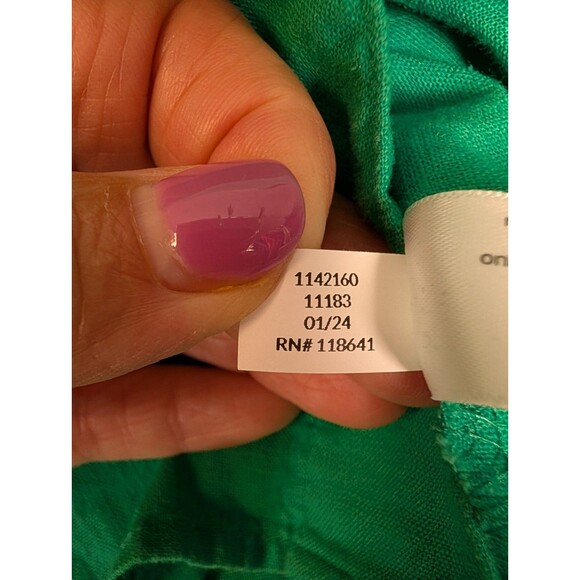 Lane Bryant Womens Top Plus 26/28 Button Up Shirt Linen Blend Kelly Green - Picture 11 of 13